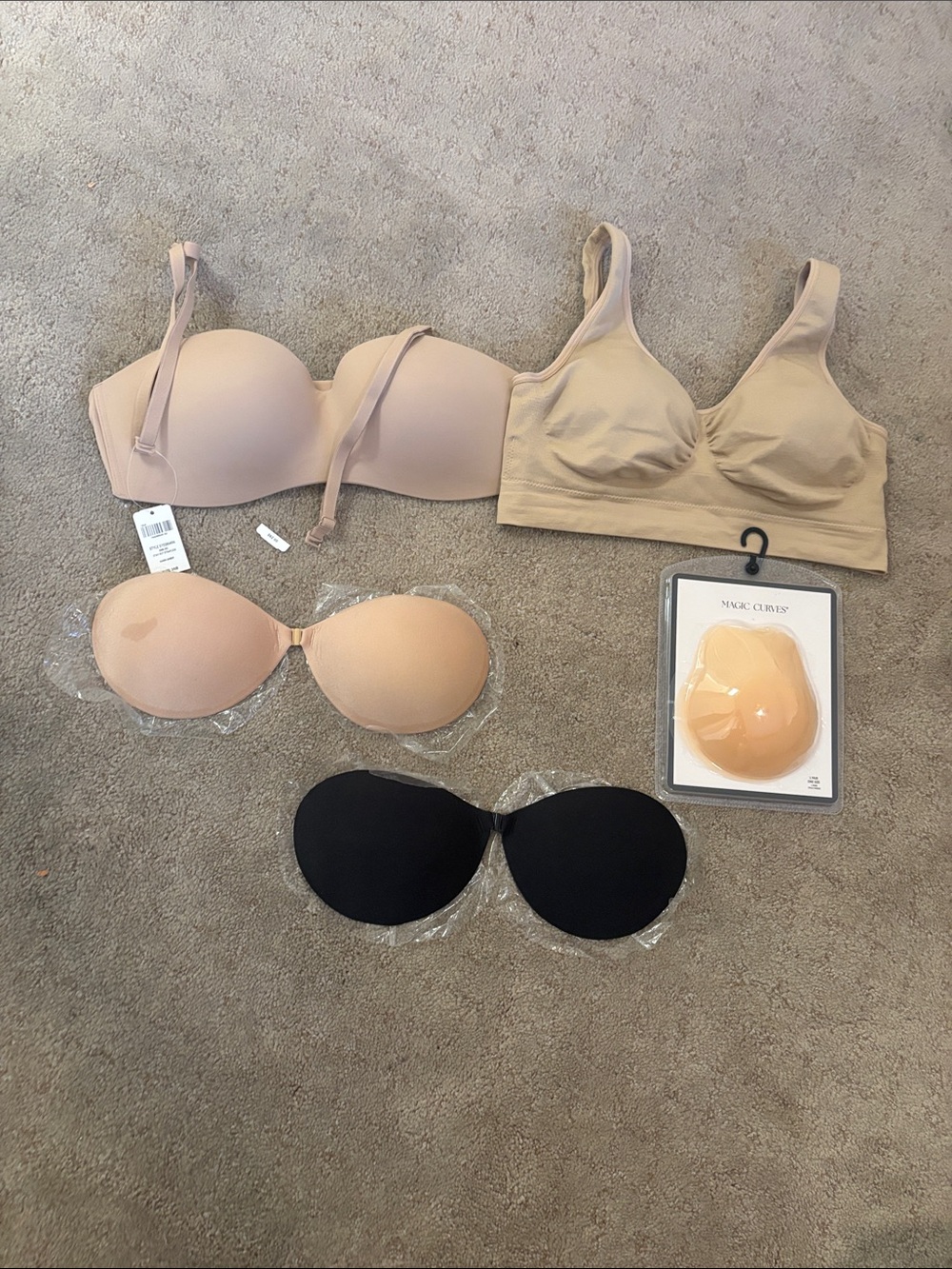 Nude Adhesive Bra/ Sports Bralette Set 5 items NEGOTIABLE